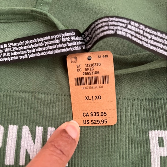 Pink Active seamless crop Sports Bra. Sz. XL - Picture 8 of 8